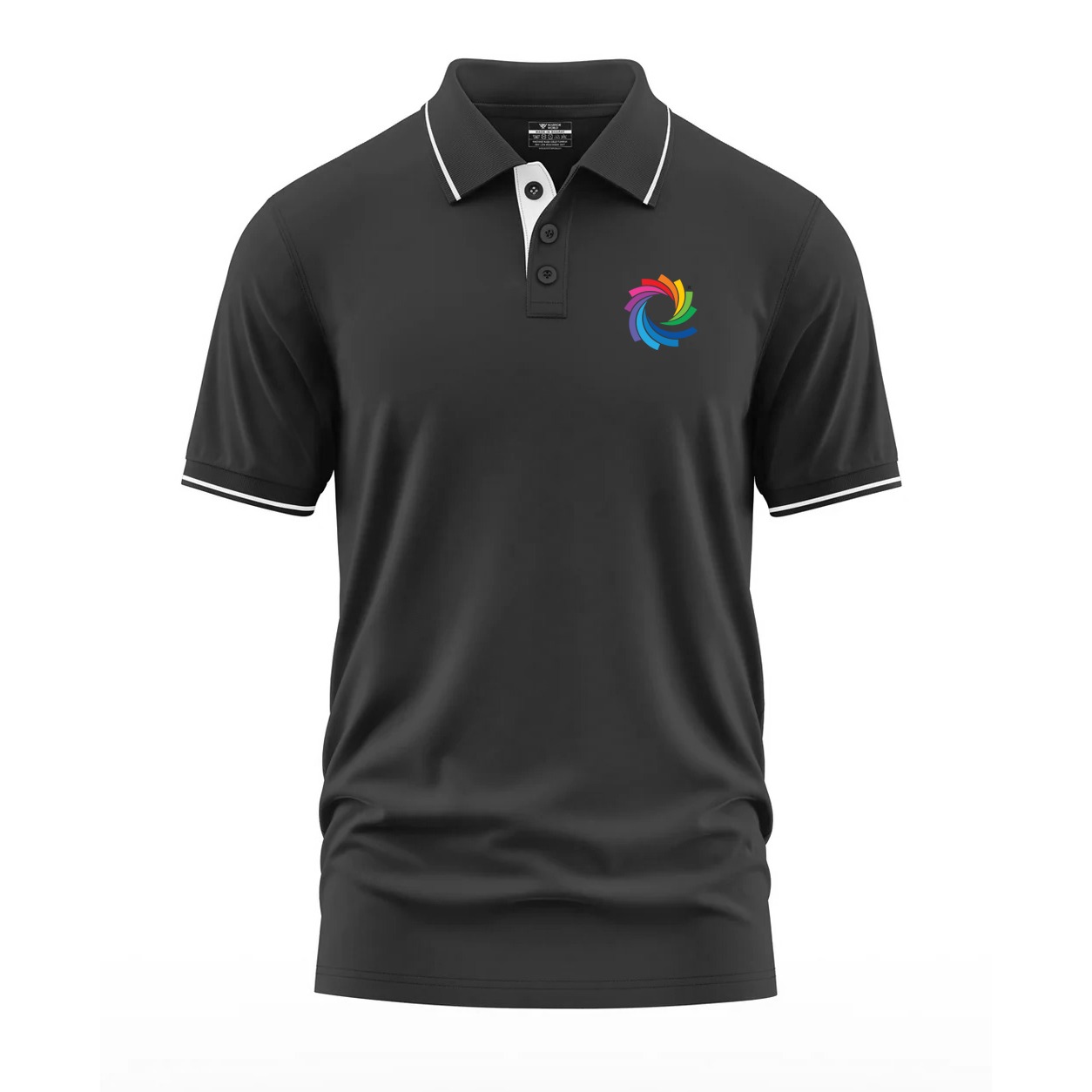 College Polo T-Shirt (Black)